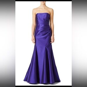Badgley Mischka Purple Strapless Gown for Prom